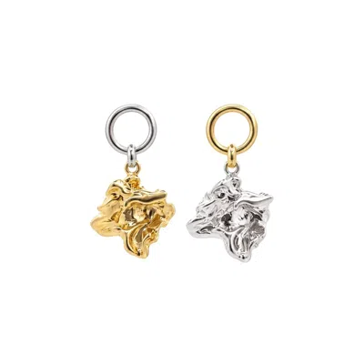 Uchi And Soto Women's Gold / Silver Nami Mixed Metals Molten Drop Earrings In Gold/silver