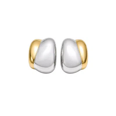 Uchi And Soto Women's Gold / Silver Nami Mixed Metals Oversized Stud Earrings In Metallic