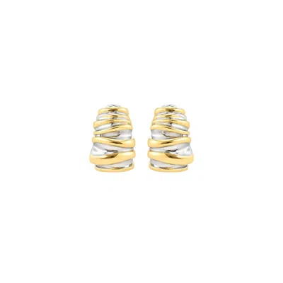 Uchi And Soto Women's Gold / Silver Nami Mixed Metals Wavy Hoop Earrings In Gold/silver