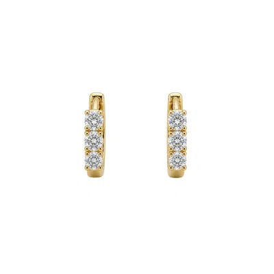 Uchi And Soto Women's Gold / Silver Shikaku 3 Stone Huggie Hoop Earrings In Metallic