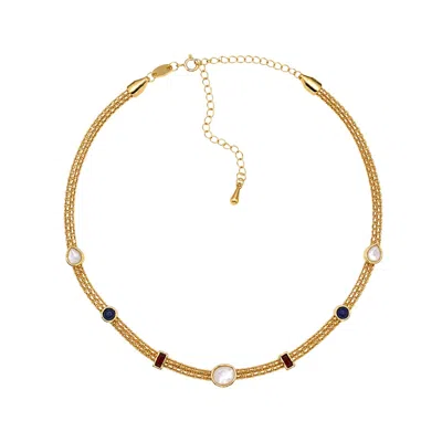 Uchi And Soto Women's Gold / White / Brown Enso Mixed Semi Precious Necklace In Gold/white/brown
