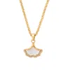 Uchi And Soto Women's Gold / White Gingko Gold Pendant Necklace In Multi