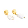 Uchi And Soto Women's Gold / White Shinju Gold Baroque Pearl Earrings In Gold