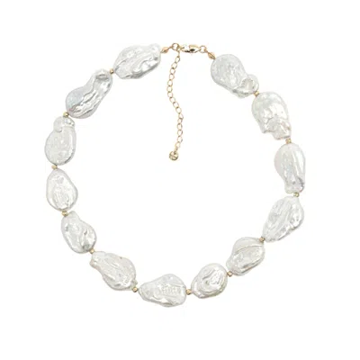 Uchi And Soto Women's Gold / White Shinju Gold Baroque Pearl Necklace In Metallic