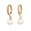Uchi And Soto Women's Gold / White Shinju Gold Pearl Hoops In Gold