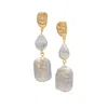 Uchi And Soto Women's Gold / White Shinju Gold Square Pearl Earrings In Multi