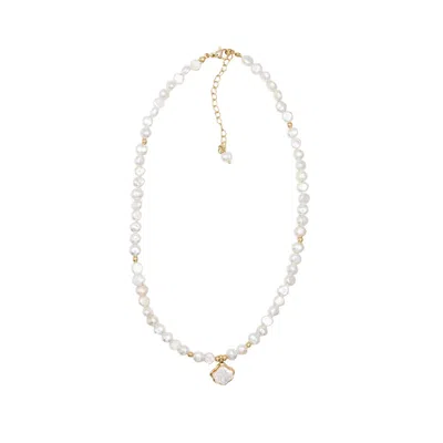 Uchi And Soto Women's Gold / White Shinju Pearl & Shell Necklace