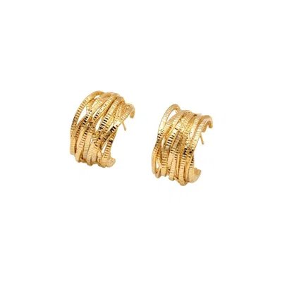 Uchi And Soto Women's Kin Twisted Gold Hoops