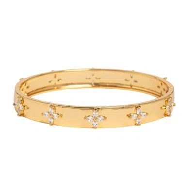 Uchi And Soto Women's Kinmokusei Gold Bead Floral Bangle