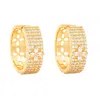 Uchi And Soto Women's Kinmokusei Gold Floral Pave Hoops In Gold