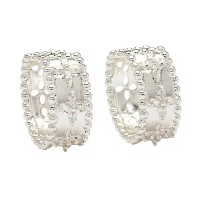 Uchi And Soto Women's Kinmokusei Silver Bead Floral Earrings