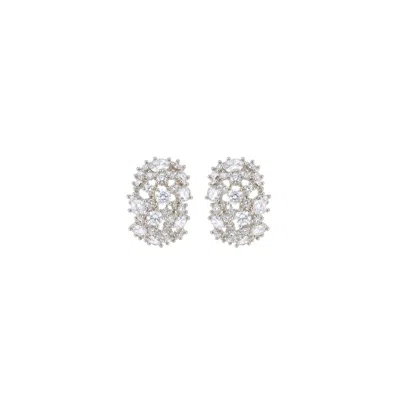 Uchi And Soto Women's Kinmokusei Silver Floral & Stone Hoop Earrings