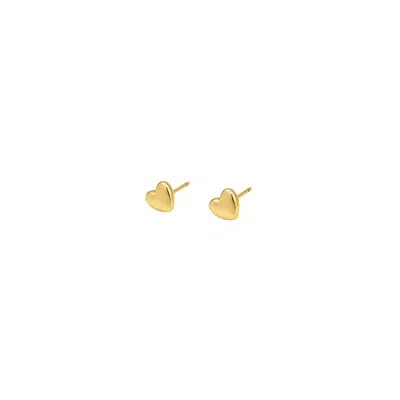 Uchi And Soto Women's Kokoro Mini Heart Gold Stud Earrings