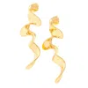 Uchi And Soto Women's Nami Gold Long Wave Earrings In Gold