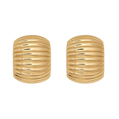 Uchi And Soto Women's Nami Gold Wave Arc Oversized Studs