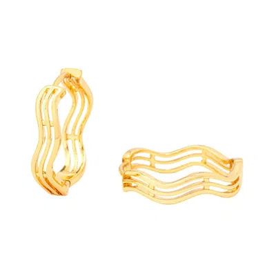 Uchi And Soto Women's Nami Gold Wave Earrings