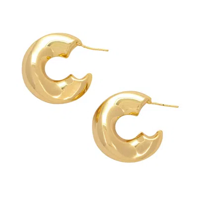 Uchi And Soto Women's Nami Gold Wave Hoops