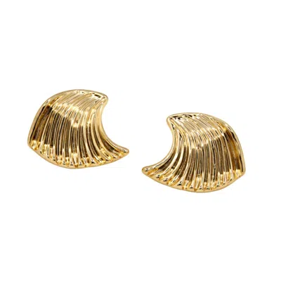 Uchi And Soto Women's Nami Gold Wave Large Stud Earrings