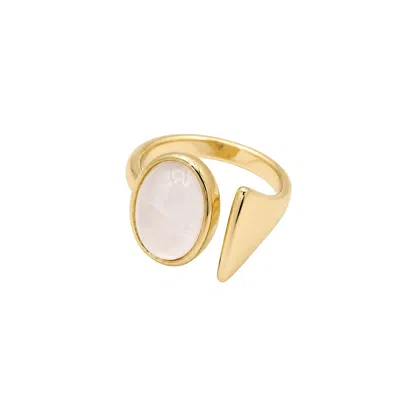 Uchi And Soto Women's Neutrals / Gold Enso Moonstone Wraparound Ring
