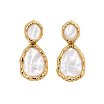 Uchi And Soto Women's Neutrals / Gold Shinju Mother Of Pearl Oversized Drop Earrings