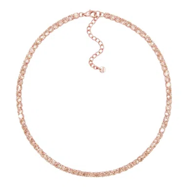 Uchi And Soto Women's Rose Gold Shikaku Rose Stone Tennis Necklace