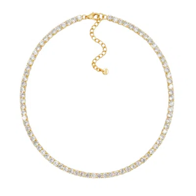 Uchi And Soto Women's Shikaku Gold Stone Tennis Necklace