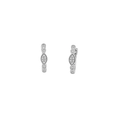 Uchi And Soto Women's Silver Enso Stone Huggie Hoop Earrings