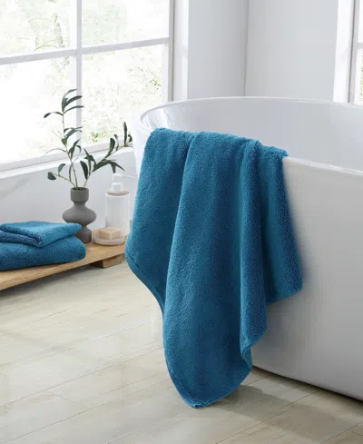 Uchino Super Absorbent Cotton Hand Towel, 40" X 20" In Blue