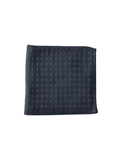 Uchino Waffle Twist 100% Cotton Washcloth, 13" X 13" In Ebony