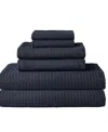 Uchino Waffle Twist 6-pc. Bath Towel Set In Blue