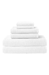 Uchino Waffle Twist 6-piece Cotton Bath Towel In White