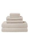 Uchino Waffle Twist 6-piece Cotton Bath Towel In Neutral