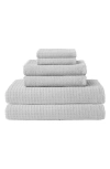 Uchino Waffle Twist 6-piece Cotton Bath Towel In Gray
