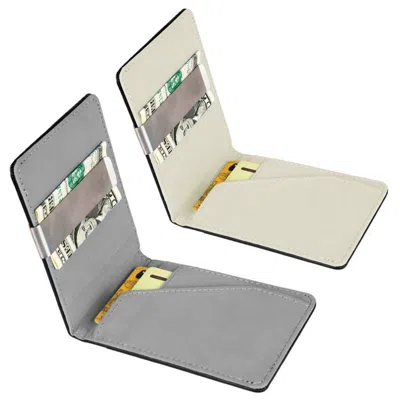 Ucid 2pcs Unisex Pu Leather Wallet Rfid Blocking Slim Bifold Credit Card Holder With Money Clip In Black