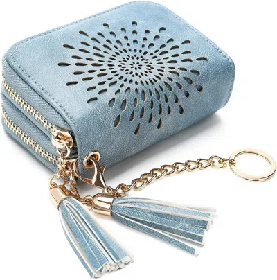 Ucid Credit Card Holder Zipper Card Case Keychain Small Wallet For Women 1927 - Double Zip In Multi