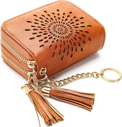 Ucid Credit Card Holder Zipper Card Case Keychain Small Wallet For Women 1927, Double Zip In Multi