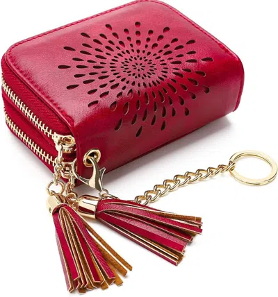 Ucid Credit Card Holder Zipper Card Case Keychain Small Wallet For Women 1927 Double Zip In Multi