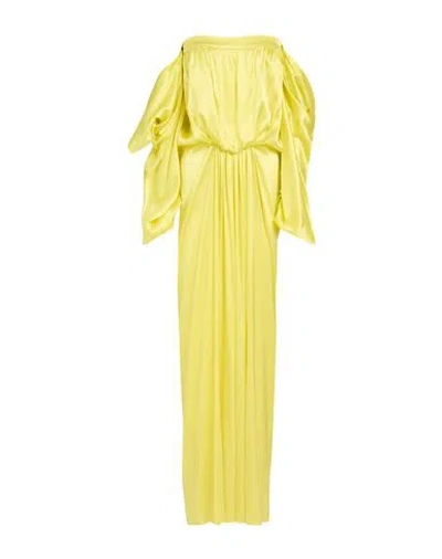 Øud. Paris Woman Maxi Dress Yellow Size M Silk, Lycra
