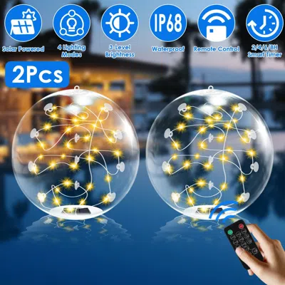Udia 2pcs Floating Pool Lights 14in Solar Powered Pool Balls Ip68 Waterproof Inflatable Pool Decoration L In Multi