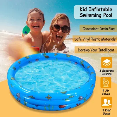 Udia 51x13in Inflatable Swimming Pool Blow Up Family Pool For 3 Kids Foldable Swim Ball Pool