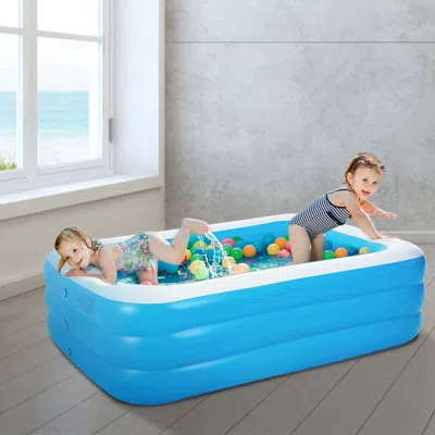 Udia Inflatable Swimming Pools Family Swim Play Center Pool Blow Up Kiddie Pool For Family Inflatable Lou