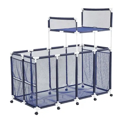 Udia Pool Storage Bin, 64.96 X 33.46 X 64.96 In, Rolling Pool Float Storage Organizer With Side Pockets & In Multi