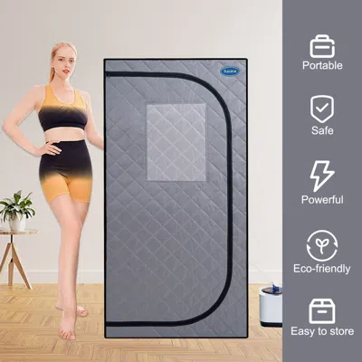 Udia Portable Grey Mini Plus Style Steam Sauna Tent-personal Home Spa, With Steam Generator, Remote Contr In Multi