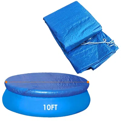 Udia Swimming Pool Cover Protector Dustproof Waterproof Paddling Pool Cover, 10ft In Blue