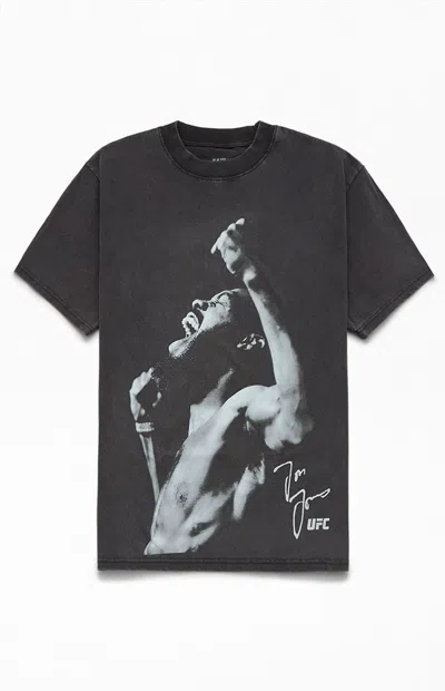 Ufc Men's Bone Jones Roar Oversized T-shirt In Washed Black