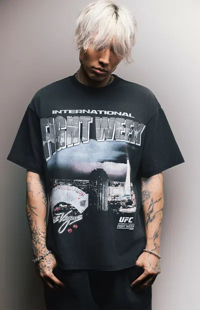 Ufc Men's Fight Week Las Vegas Oversized T-shirt In Washed Black In Green