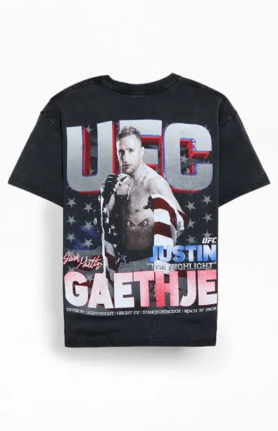 Ufc Men's Gaethje Wraps Oversized T-shirt In Washed Black