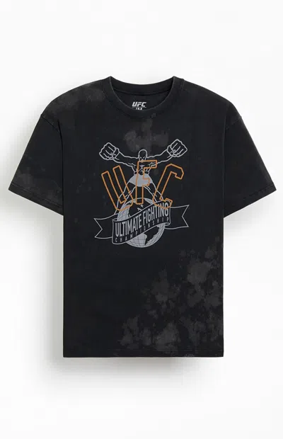 Ufc Men's Logo Bleached T-shirt In Washed Black