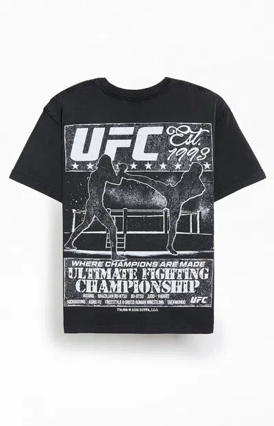 Ufc Men's Shadow Boxing Oversized T-shirt In Washed Black