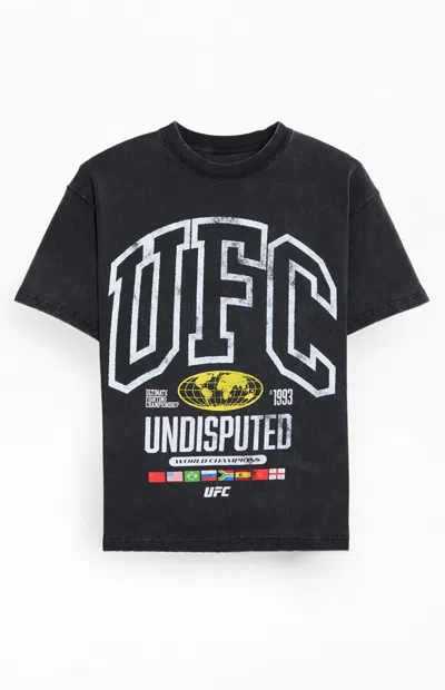 Ufc Men's Undisputed World Champion Oversized T-shirt In Washed Black